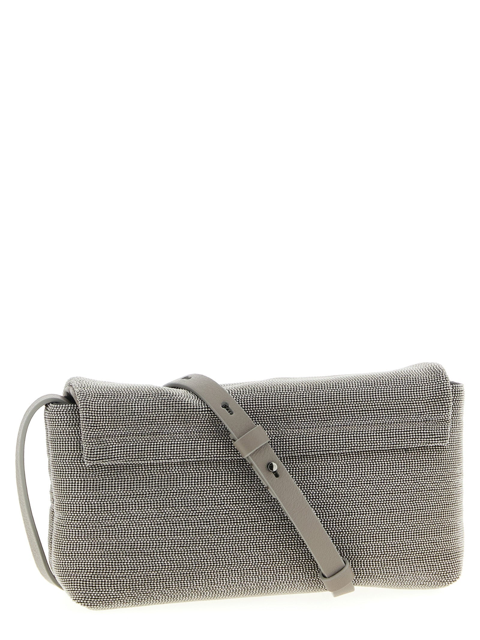 Brunello Cucinelli Silver Monile Clutch Bag