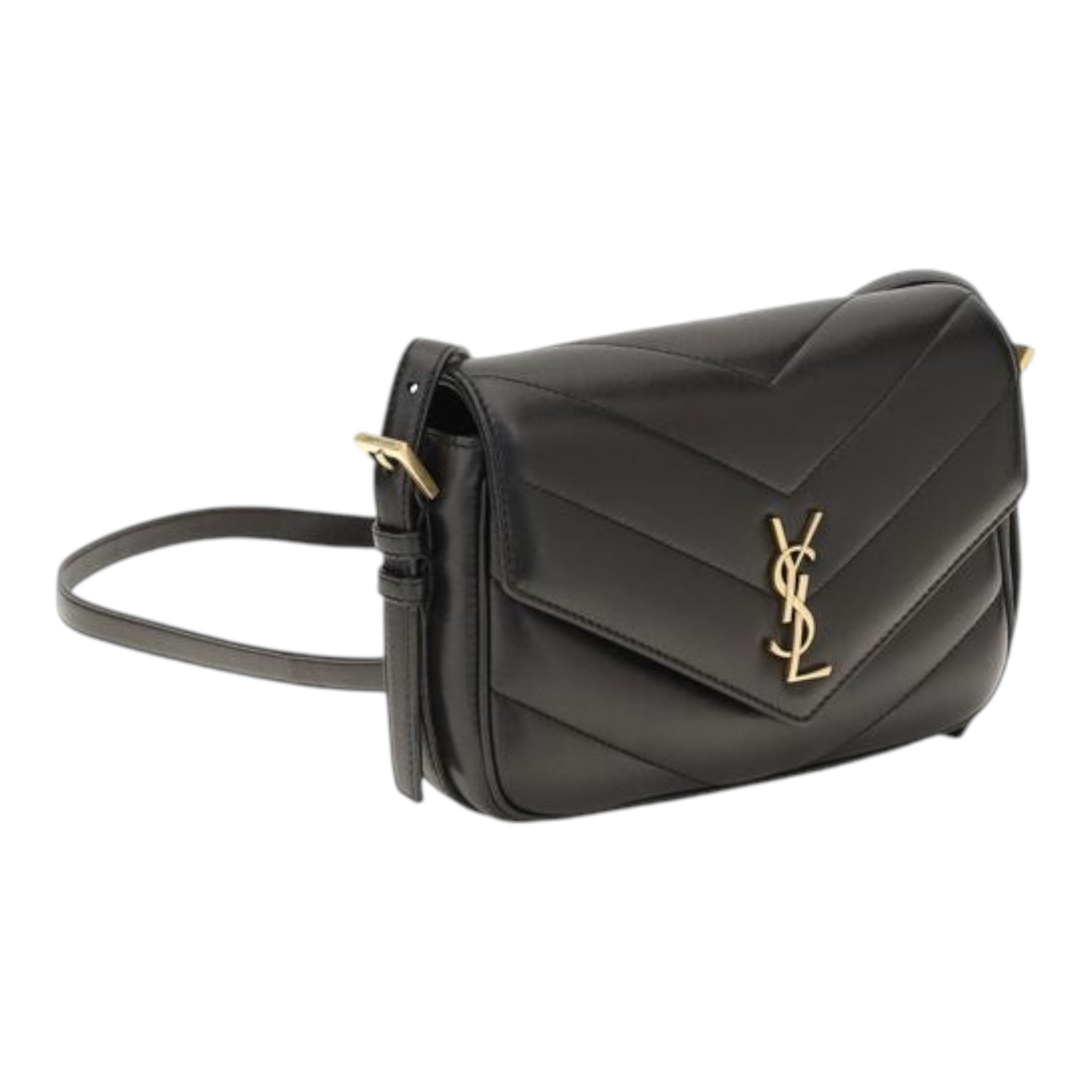 Saint Laurent Black Loulou Cassandre Toy Shoulder Bag