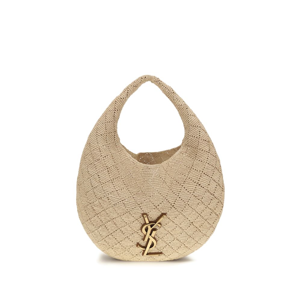 Saint Laurent Beige Raffia Icare Hobo Bag