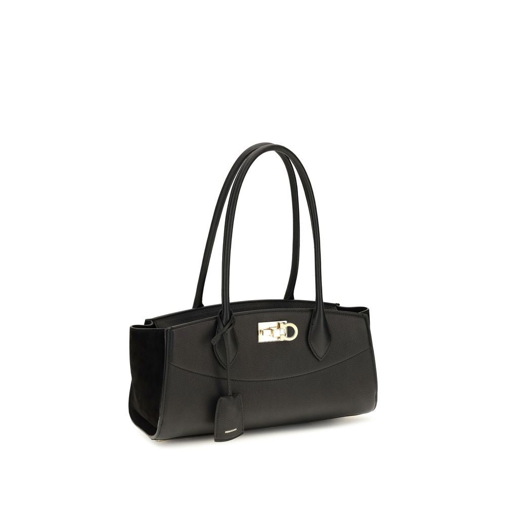 Ferragamo Black Studio Soft East West Shoulder Bag