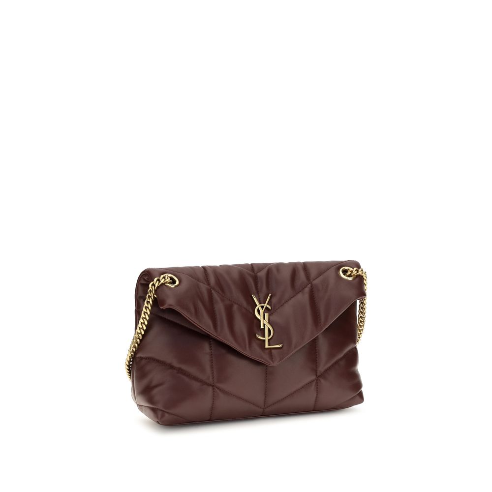 Saint Laurent Bordeaux Toy Puffer Crossbody Bag