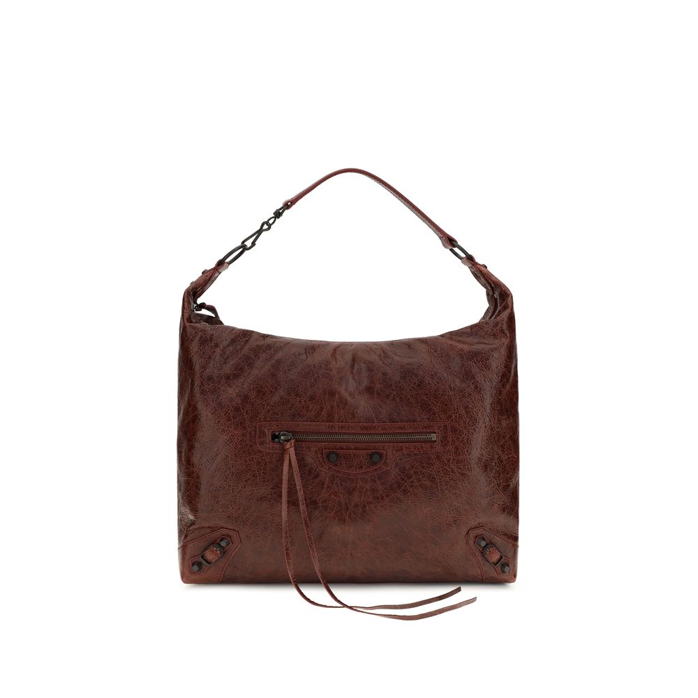 Balenciaga Bordeaux Medium Le City Hobo Bag