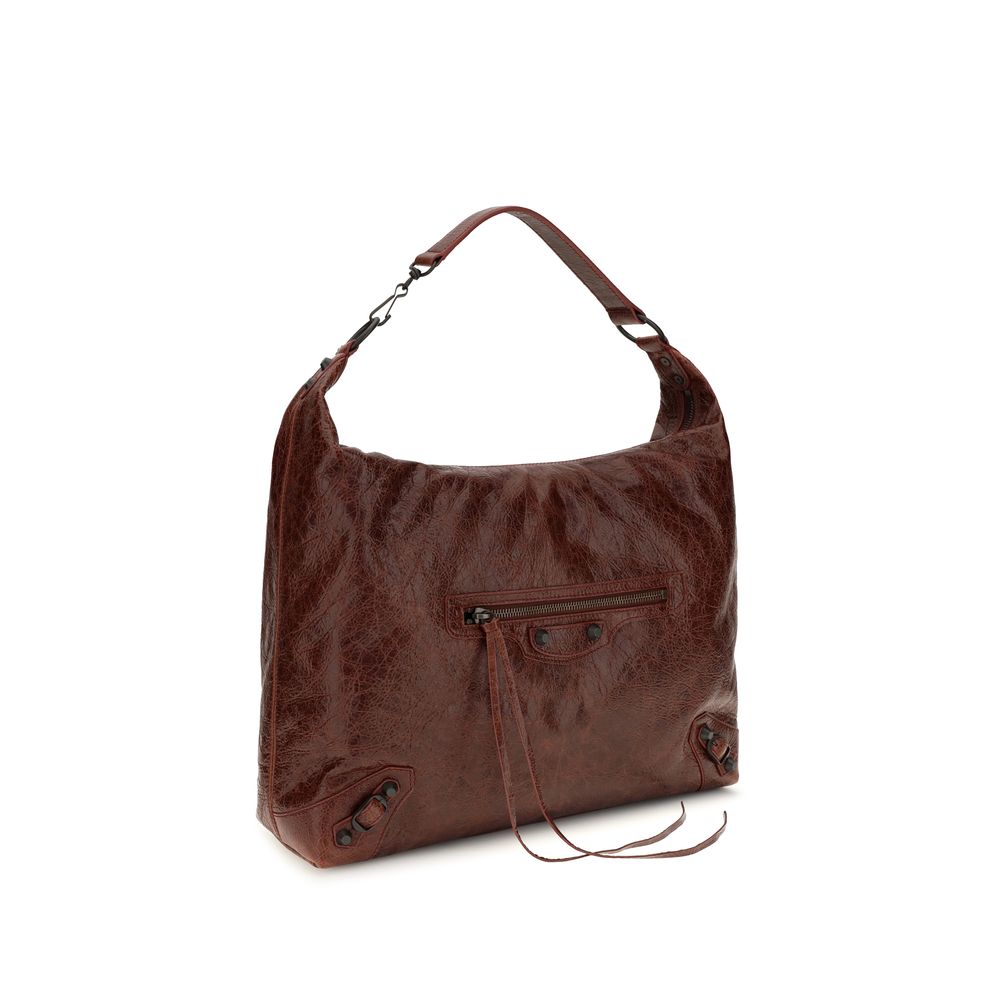 Balenciaga Bordeaux Medium Le City Hobo Bag