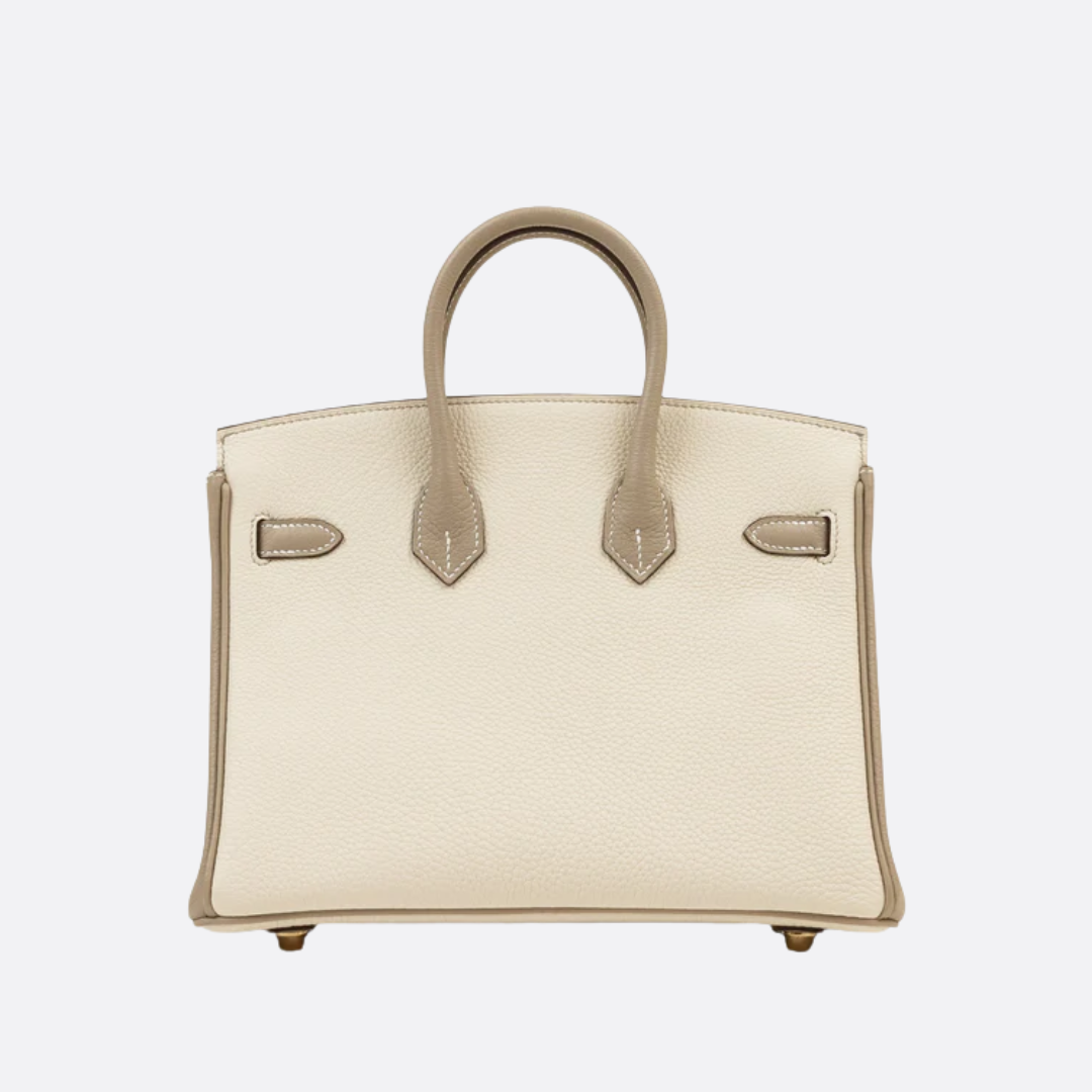 Hermès Birkin 25 Hss Bag In Chalk / Dove Grey Togo Leather