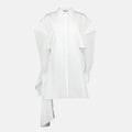 Sculptural Ruffle Shirt Dress