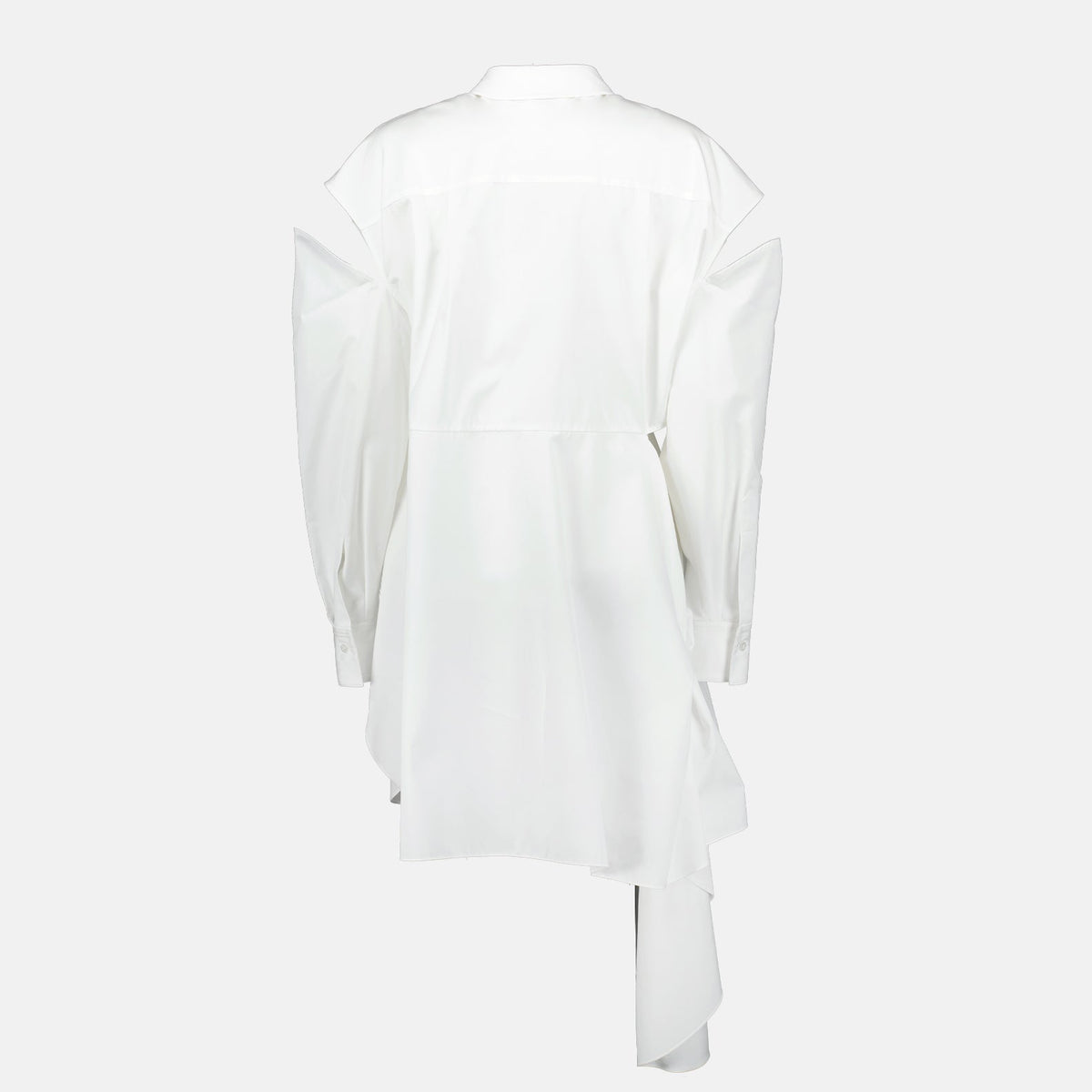 Sculptural Ruffle Shirt Dress