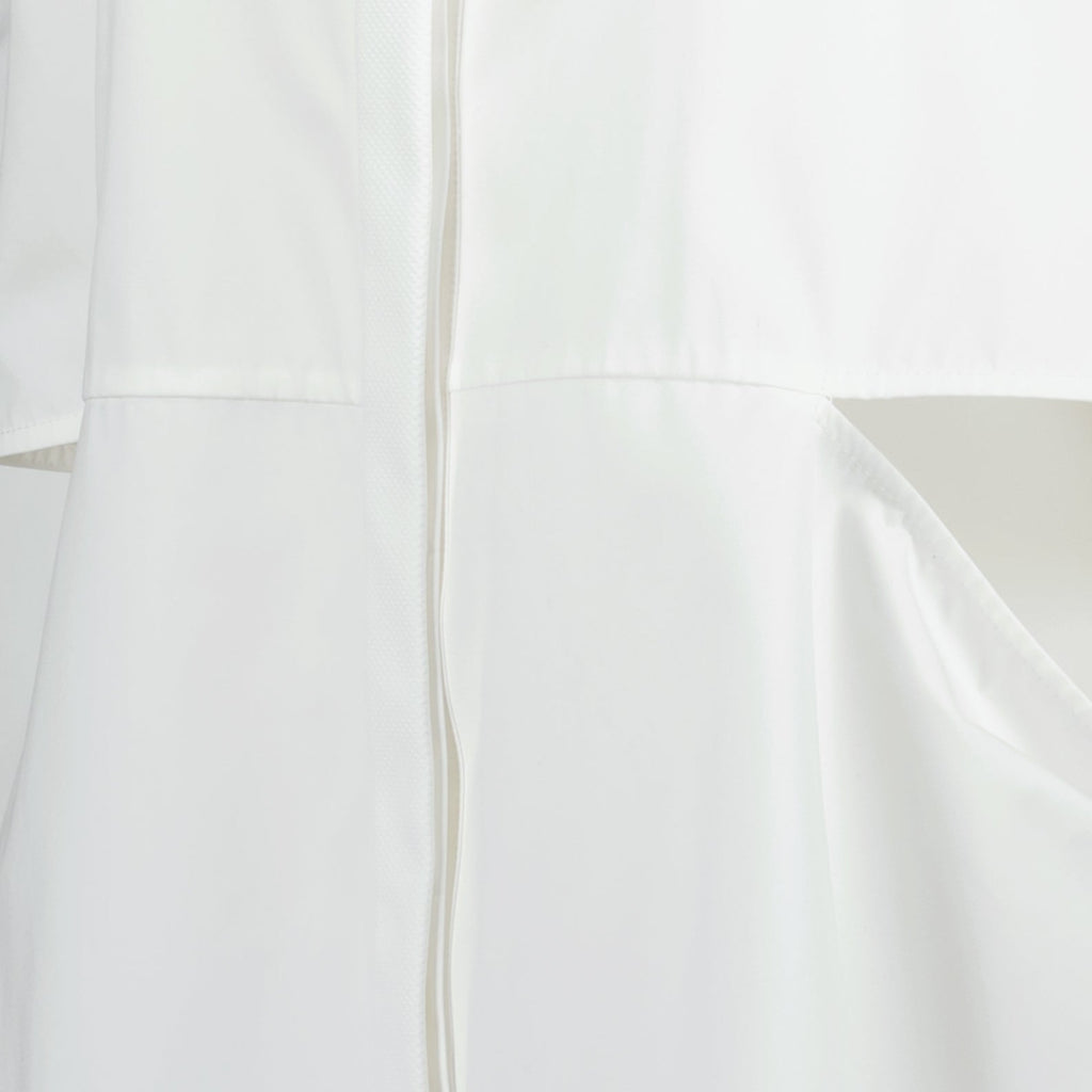 Sculptural Ruffle Shirt Dress