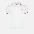 Classic White Polo Shirt with Signature Tricolor Trim