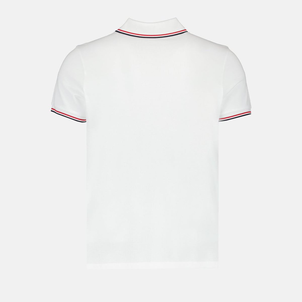 Classic White Polo Shirt with Signature Tricolor Trim