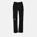 Distressed Black Slim-Fit Jeans