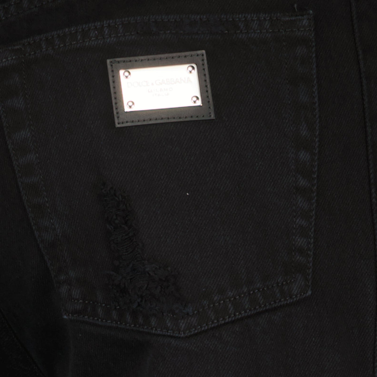 Distressed Black Slim-Fit Jeans
