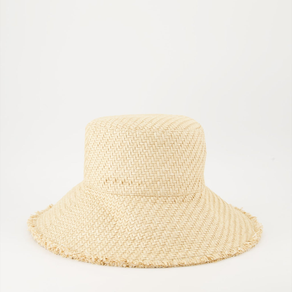 Woven Straw Bucket Hat with Logo