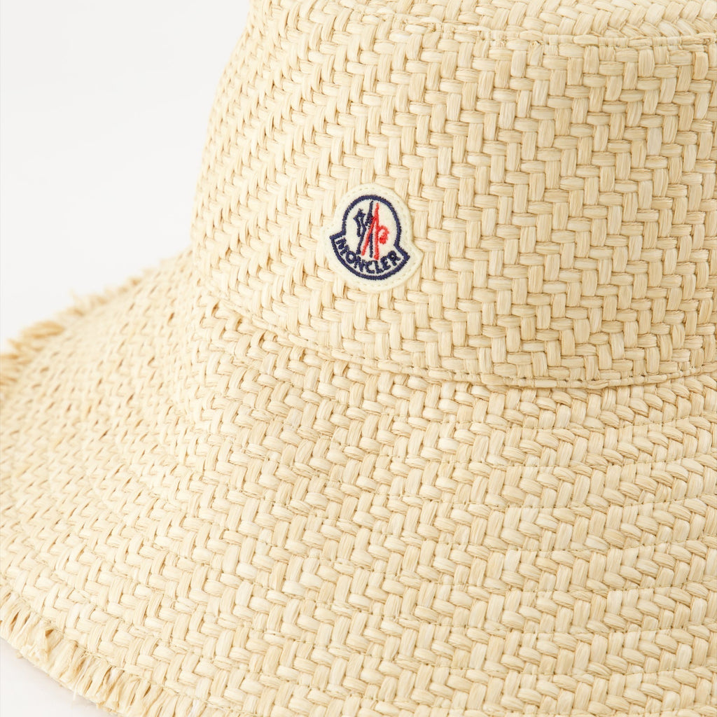 Woven Straw Bucket Hat with Logo