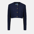 Cropped Structured Jacket with Gold Buttons