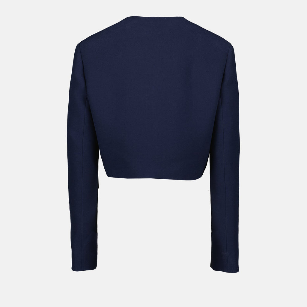 Cropped Structured Jacket with Gold Buttons