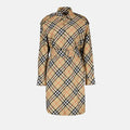 Check Print Belted Shirt Dress