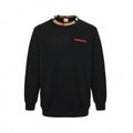Boutique Black Crewneck Sweatshirt with Icon Stripe Trim