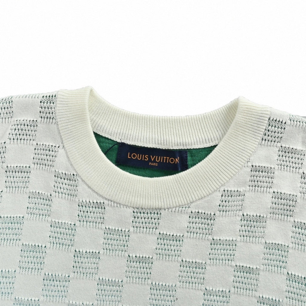 Damier Pattern Knit Sweater