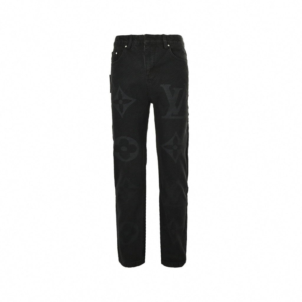 Black Monogram Shadow Denim Jeans