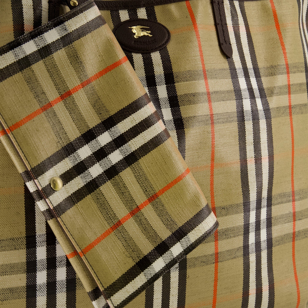 Check Coated Canvas Tote Bag