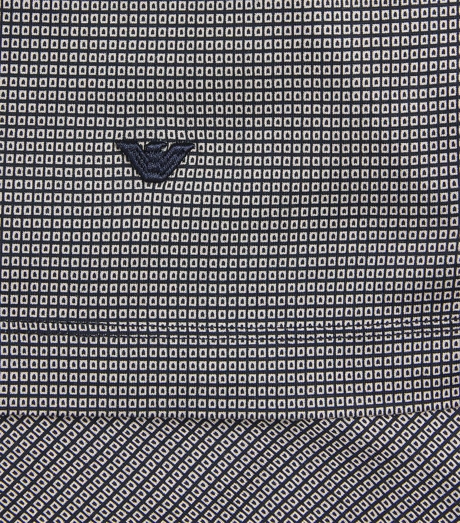 Lyocell-Cotton Micro-Print Polo Shirt