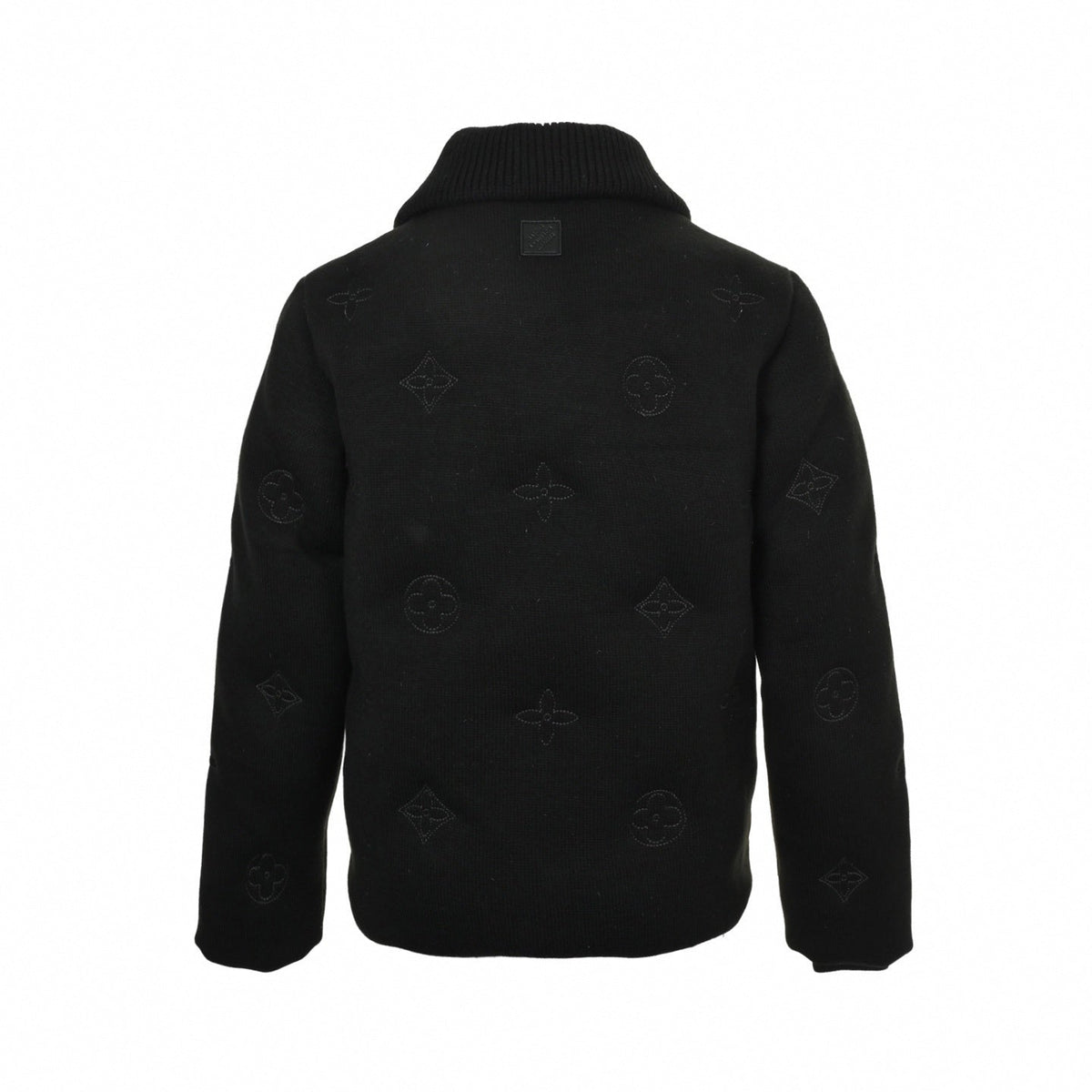 Monogram Outline Embroidered Knit Zip Jacket