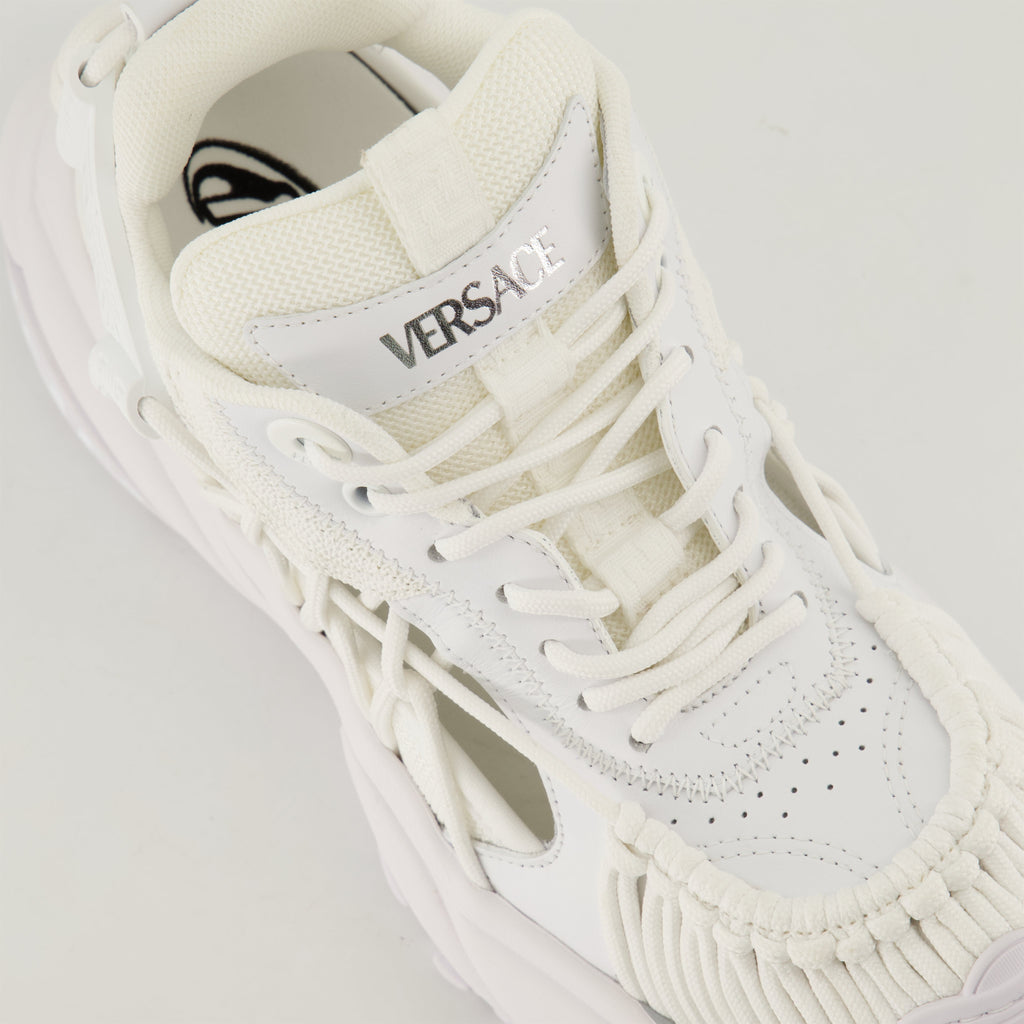 White Cutout Chunky Sneakers