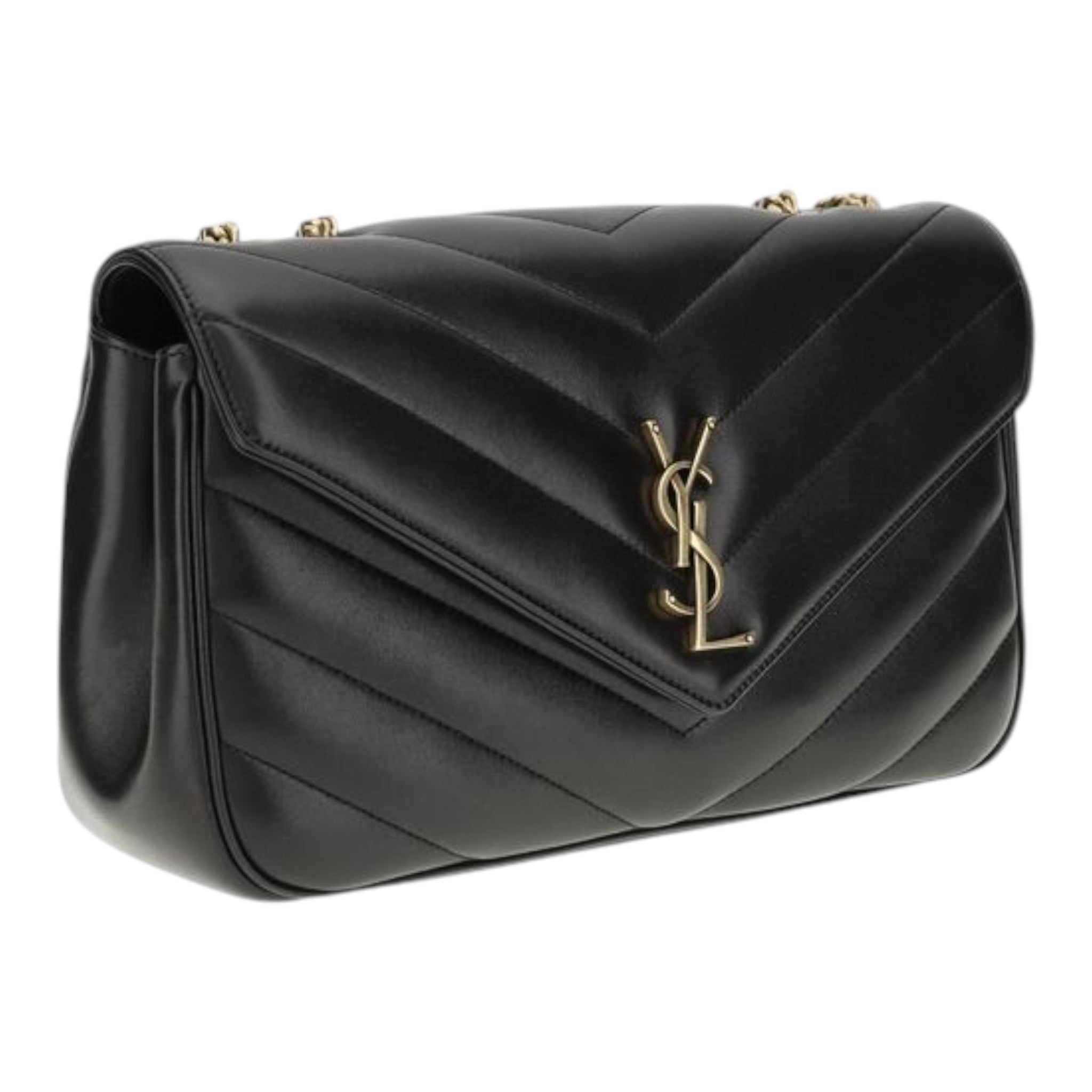Saint Laurent Black  Loulou  Shoulder Bag