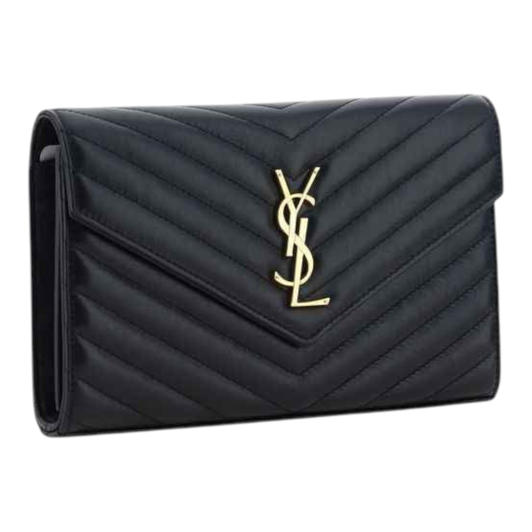 Saint Laurent Black The Monogram Leather Wallet