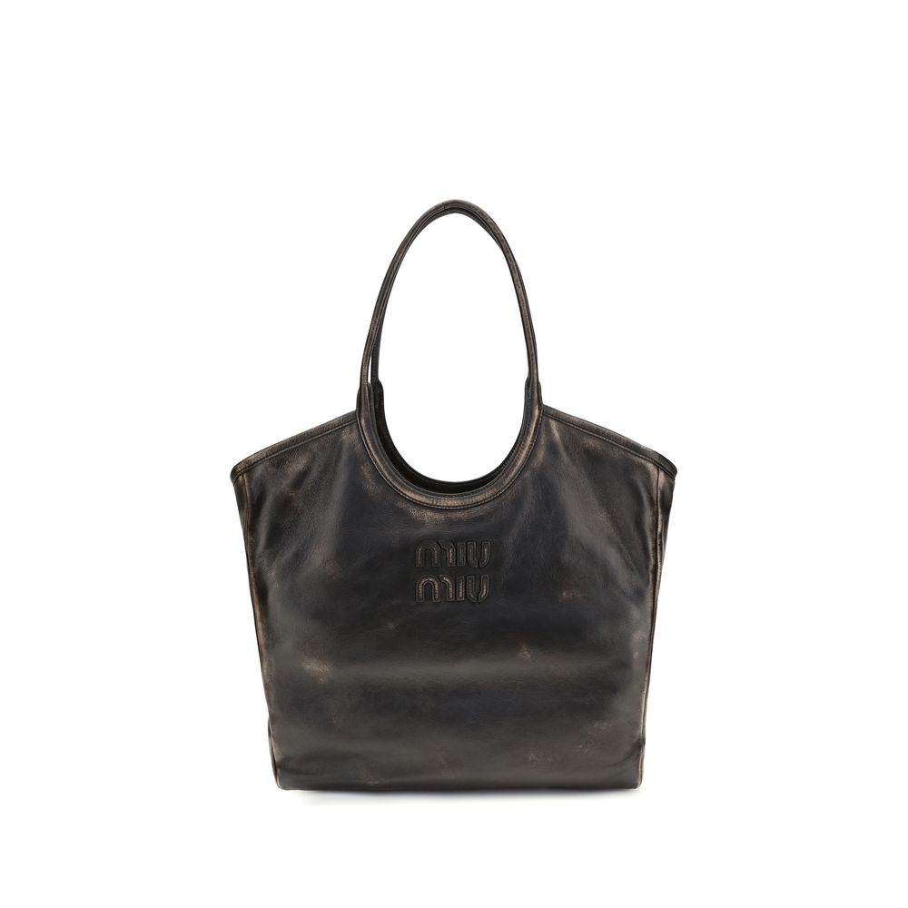 Miu Miu Brown Ivy leather Tote Bag