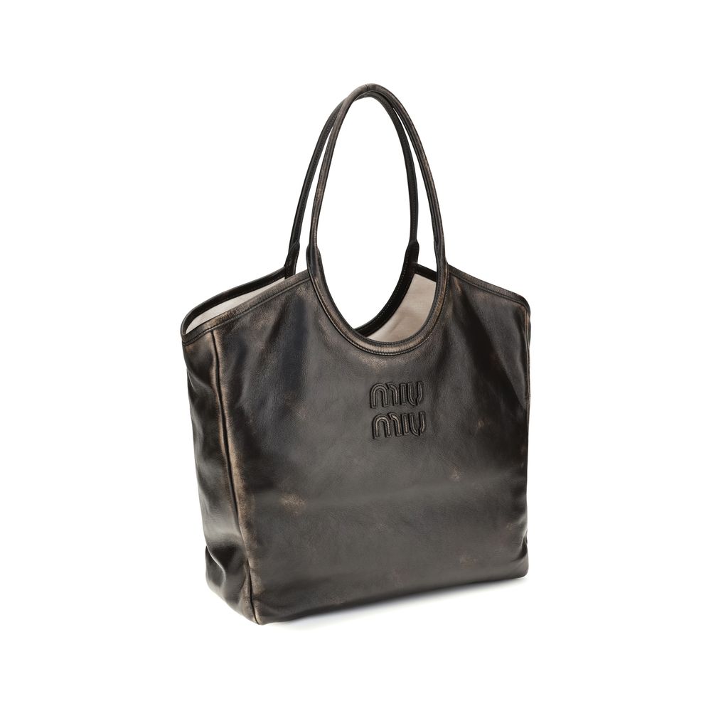 Miu Miu Brown Ivy leather Tote Bag