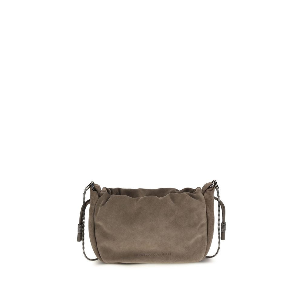 Brunello Cucinelli Brown Suede Shoulder Bag