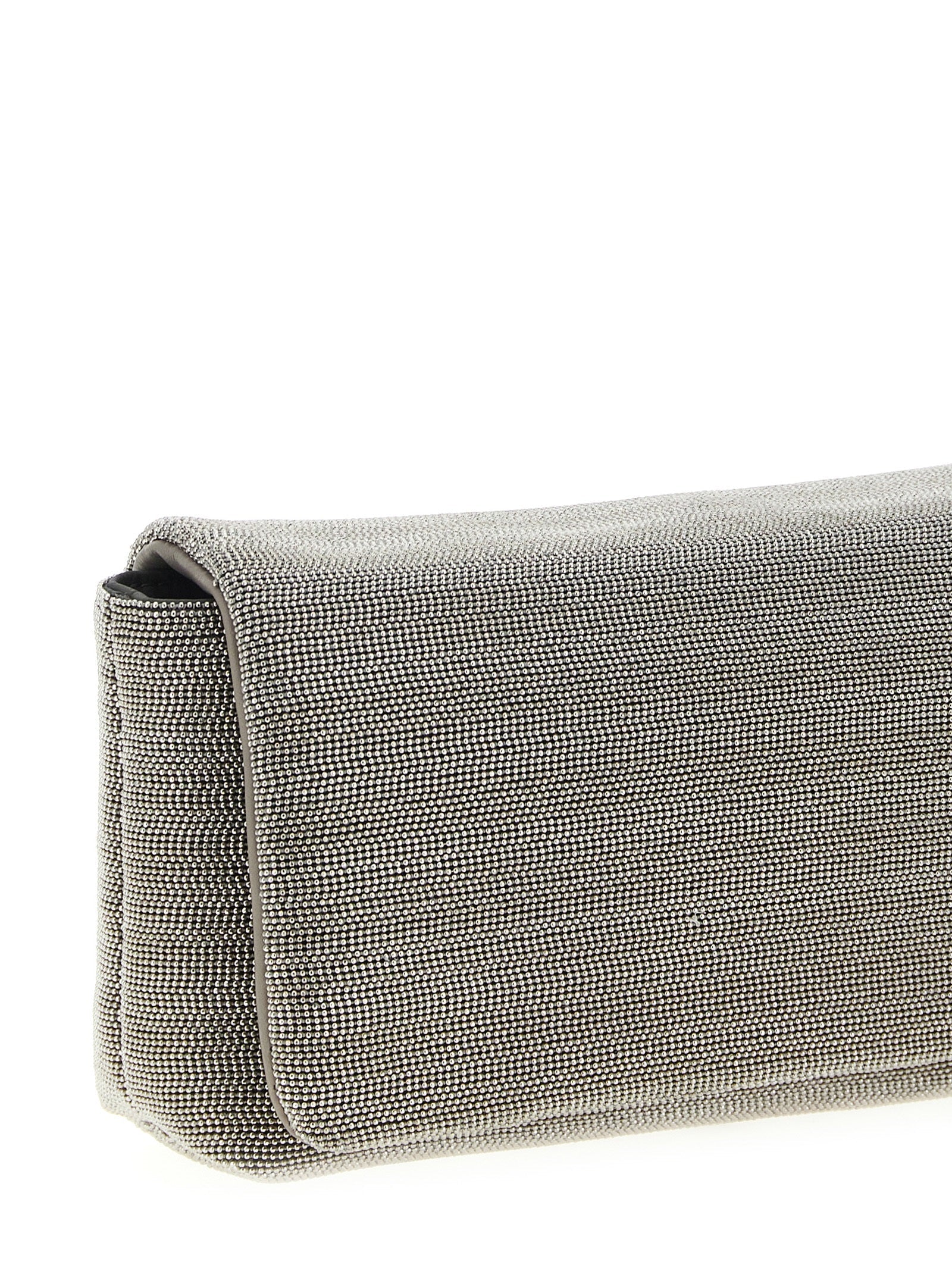 Brunello Cucinelli Silver Monile Clutch Bag