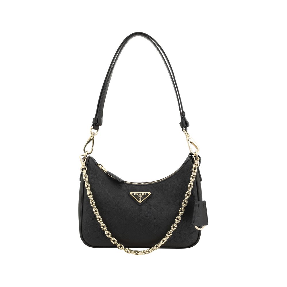 Prada Black  Saffiano leather Lux Shoulder Bag