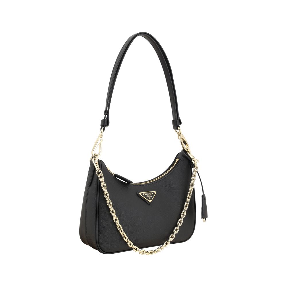 Prada Black  Saffiano leather Lux Shoulder Bag