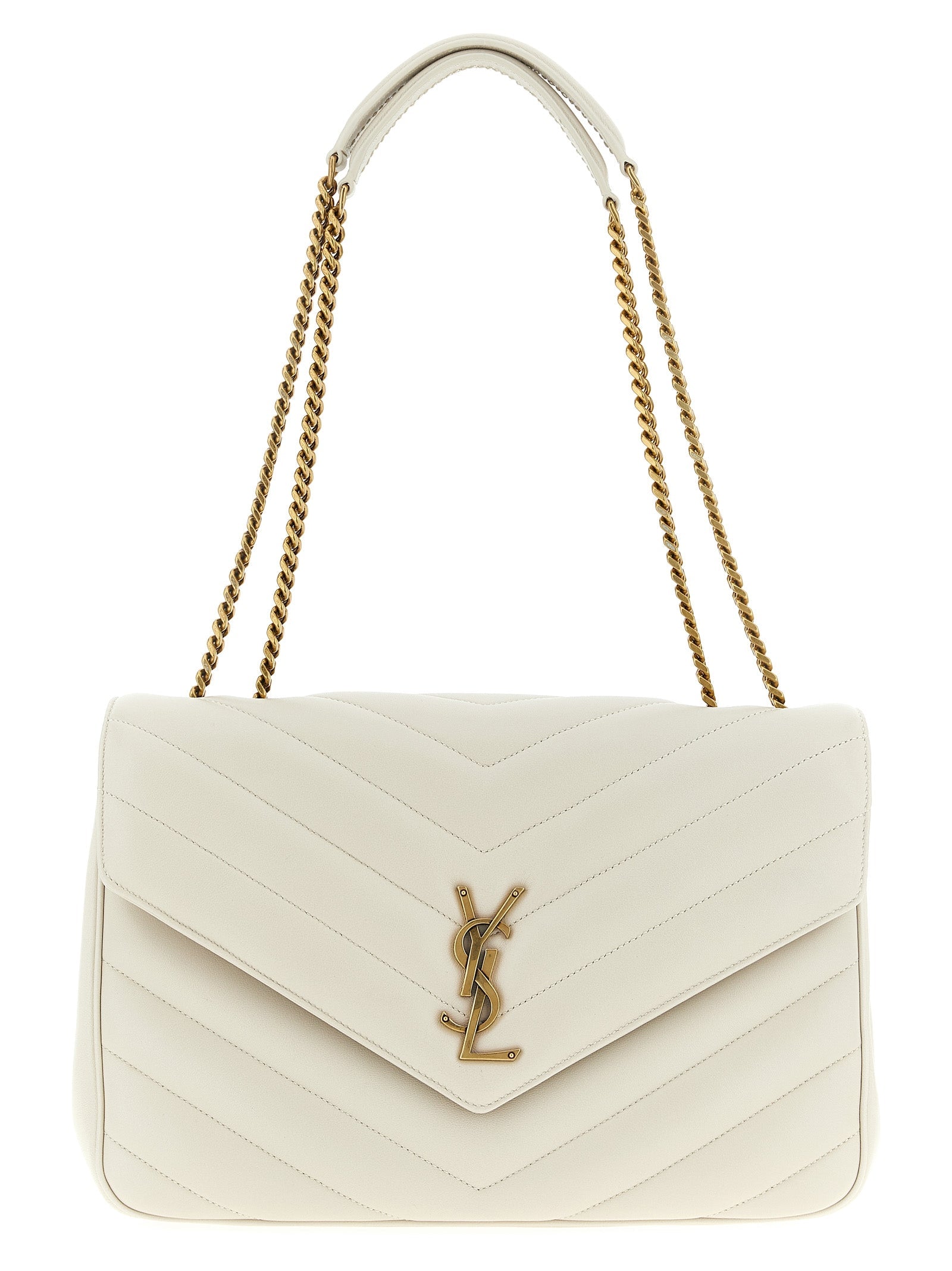 Saint Laurent Beige Large Loulou Shoulder Bag