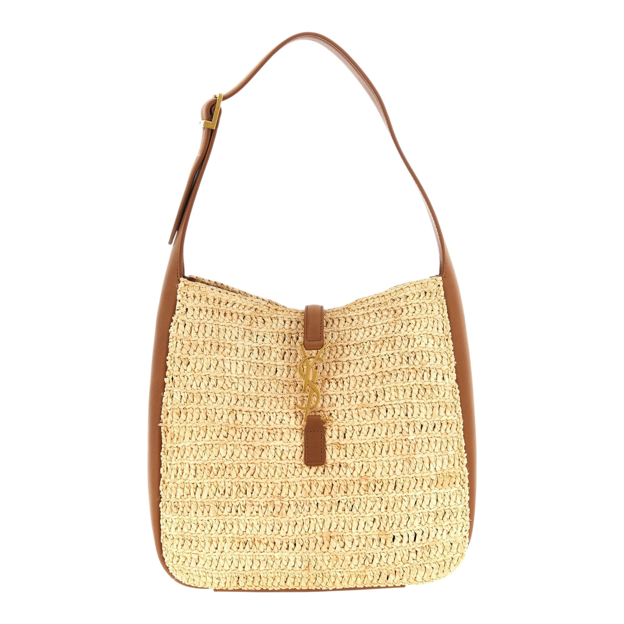 Saint Laurent  Woven Raffia Le 5 à 7 Raffia Shoulder Bag
