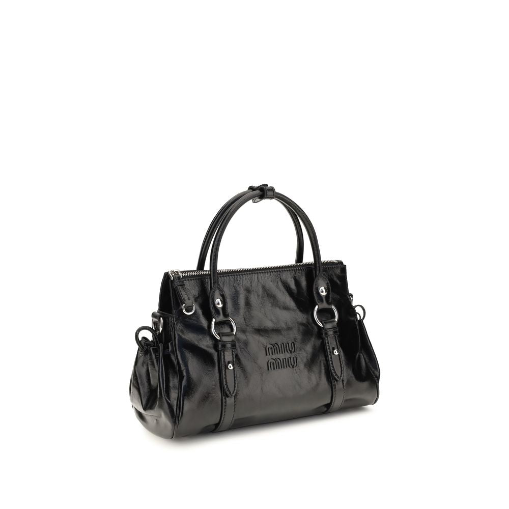 Miu Miu Black Glossy Leather Handbag