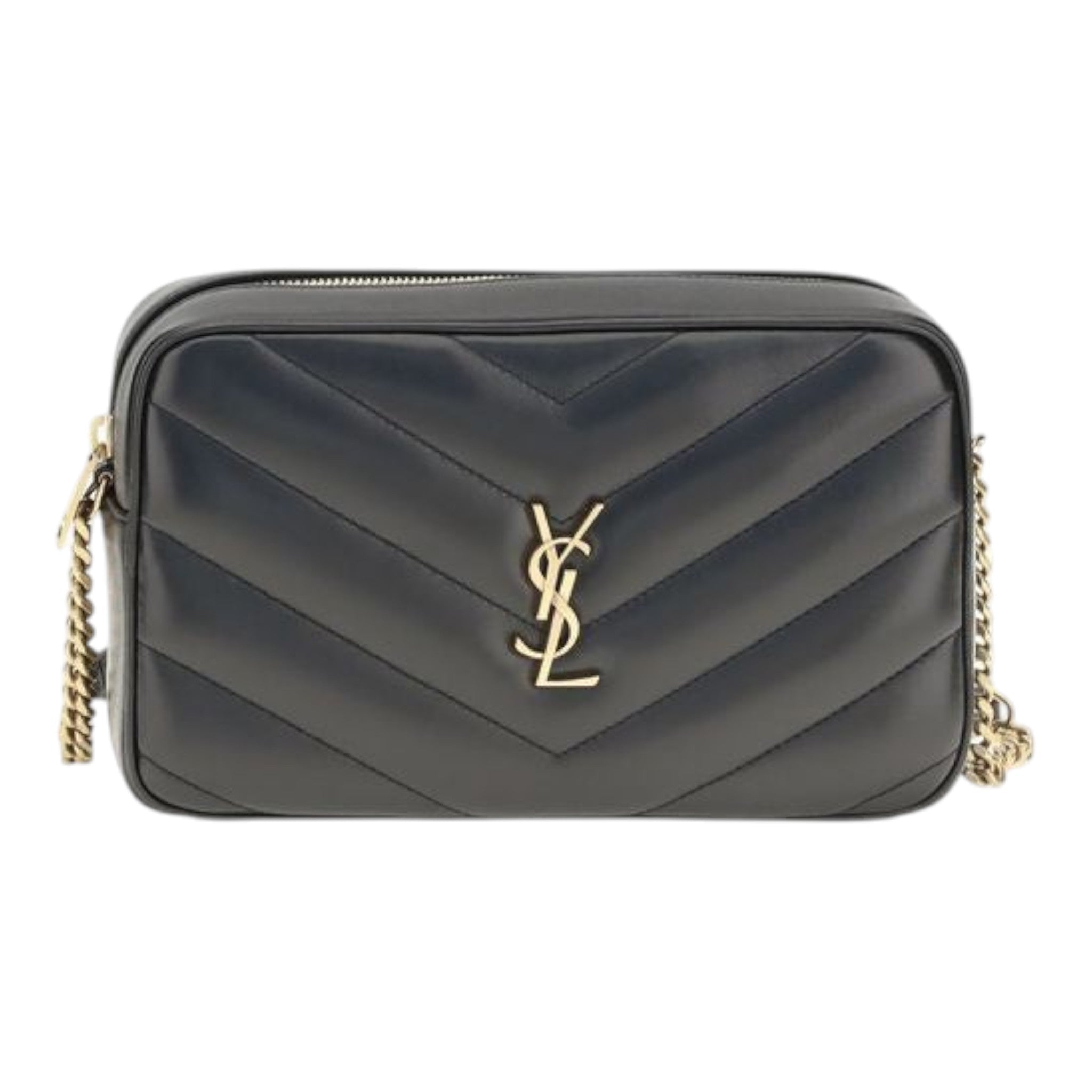 Saint Laurent Black  LouLou Matelassé Crossbody Bag