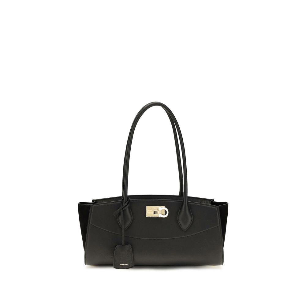 Ferragamo Black Studio Soft East West Shoulder Bag