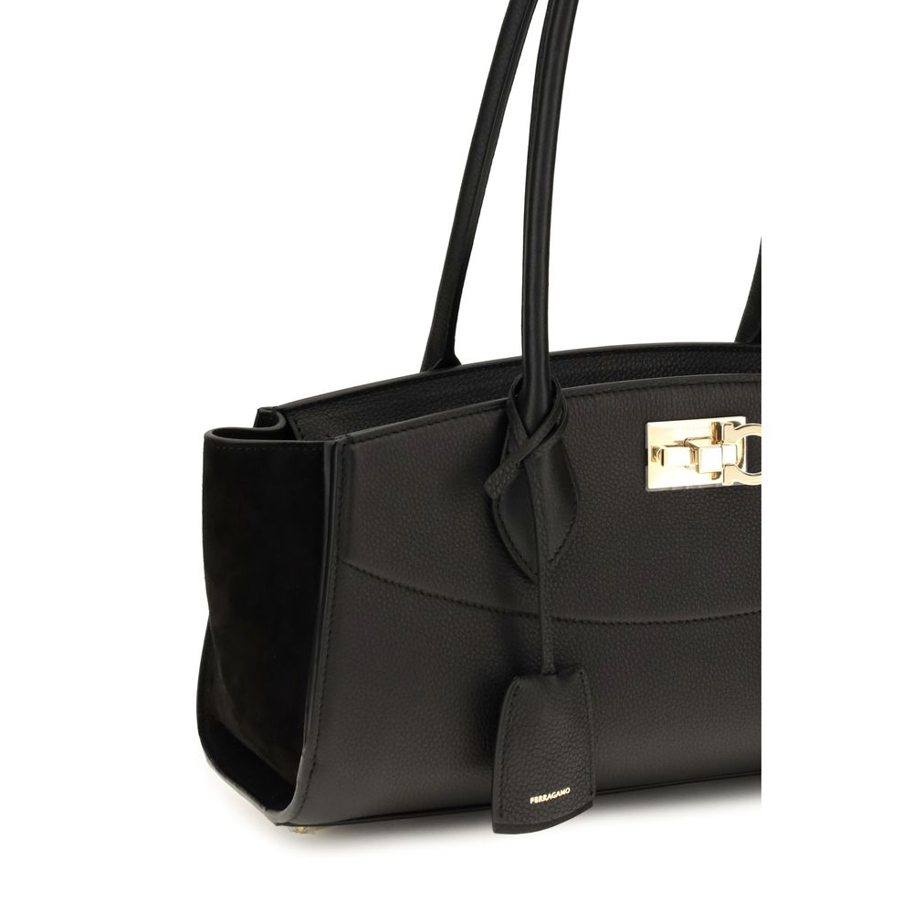 Ferragamo Black Studio Soft East West Shoulder Bag