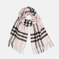 Classic Check Cashmere Scarf – Soft Pink