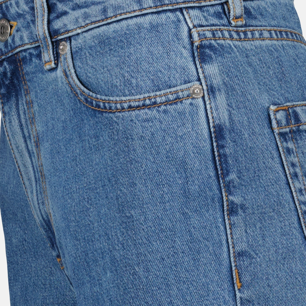 Blue Straight-Leg Denim Jeans