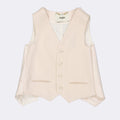 Ivory Draped Tailored Waistcoat