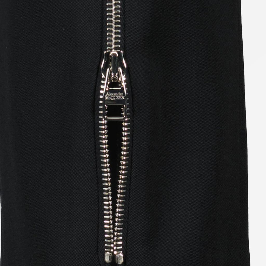 Black Zip-Detail Trousers