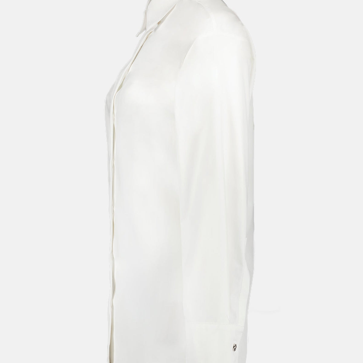 White Silk Button-Up Shirt