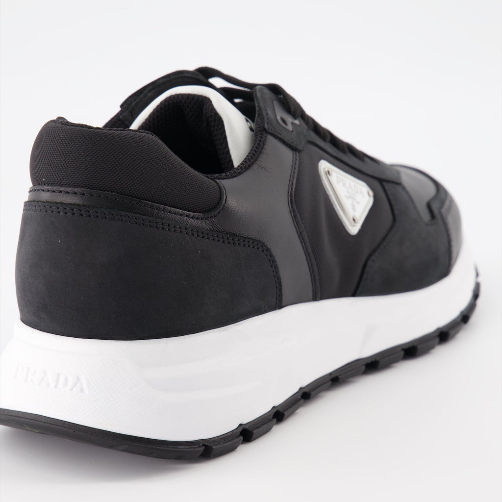 Leather and Re-Nylon Sneakers