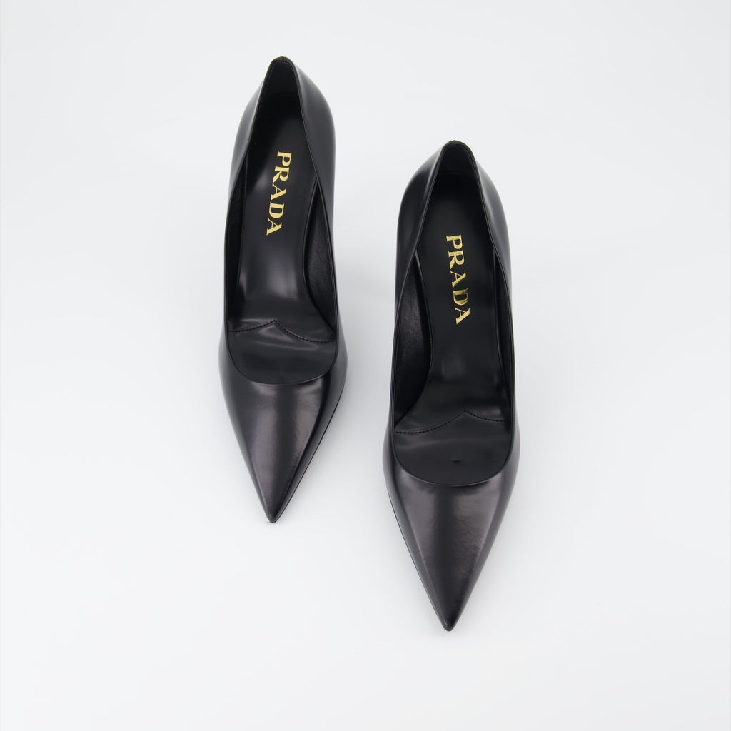 Leather Pointed-Toe Pumps