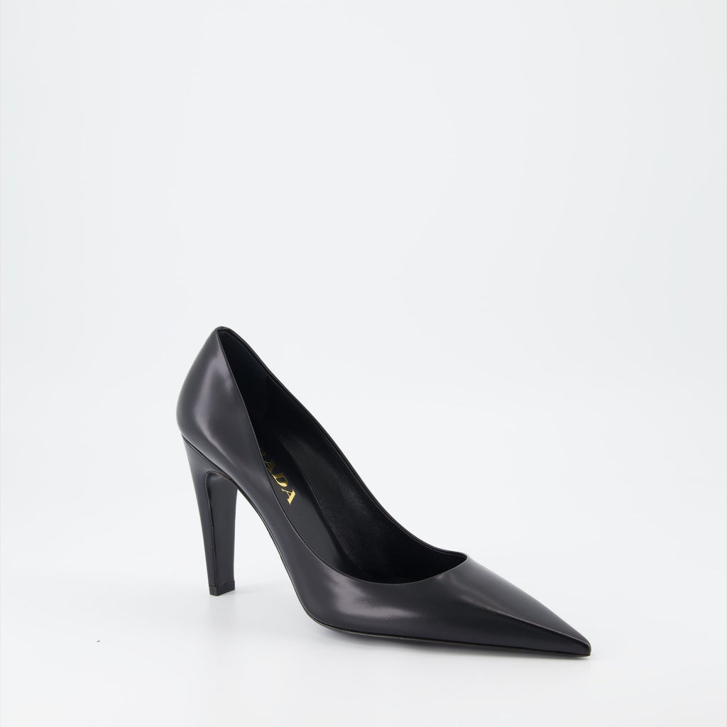 Leather Pointed-Toe Pumps