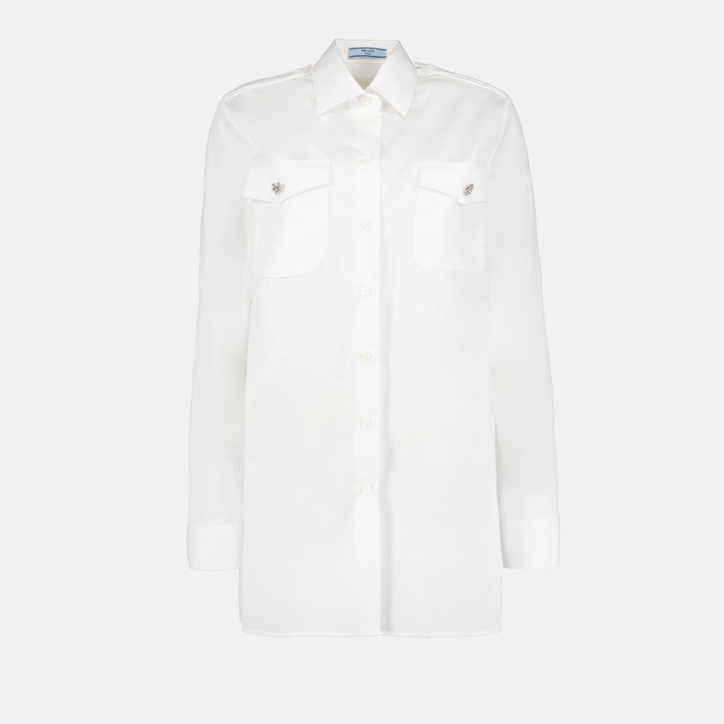 White Utility Silk Shirt
